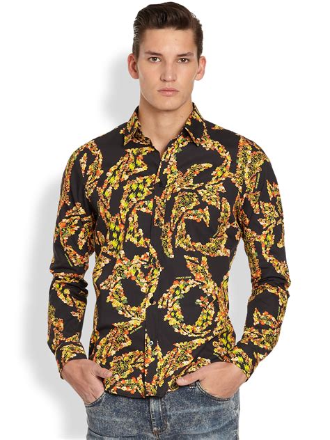 versace men's shirt|versace denim shirt.